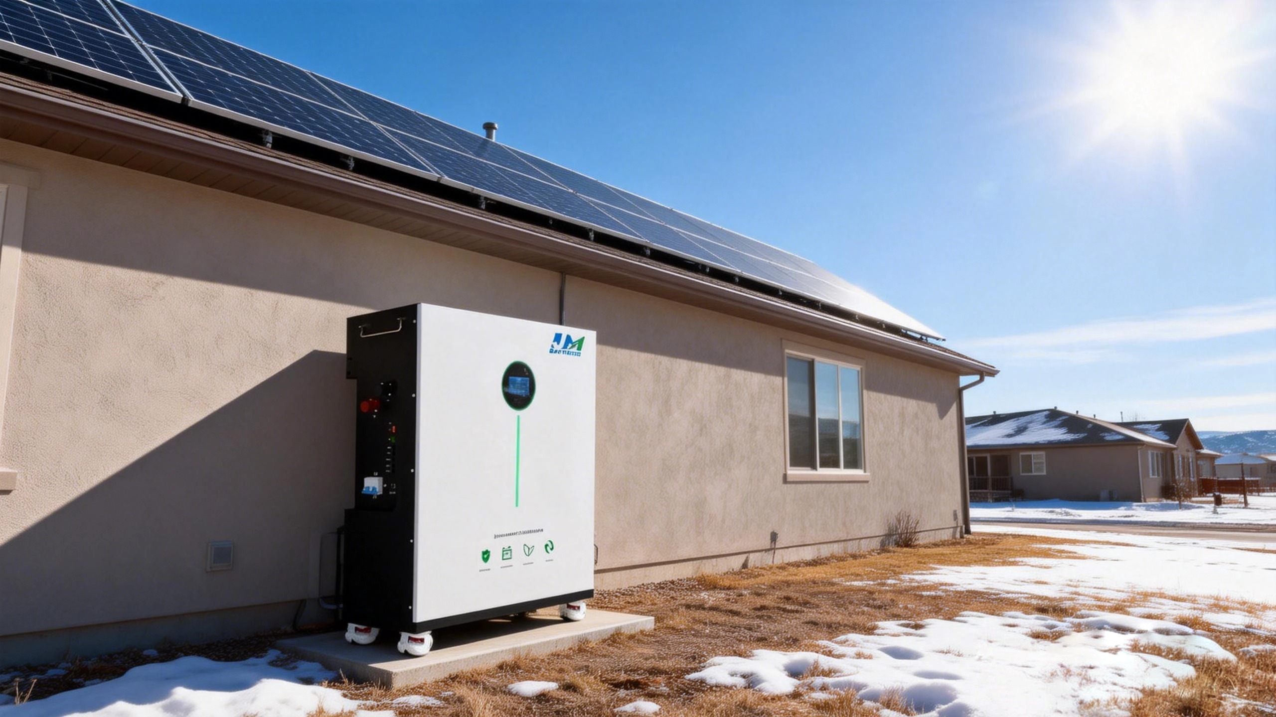 Off-grid solar home in Colorado using LiFePO4 lithium battery storage in cold weather